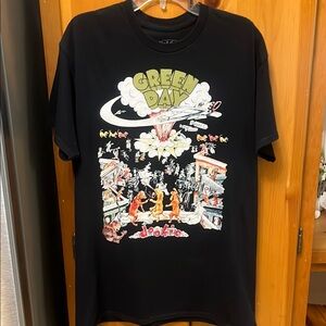 Green Day Black Dookie Short Sleeve Tshirt-size  M
